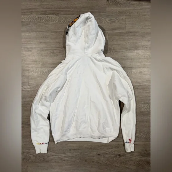 Riley 1880 All Patched Up White Hoodie Pullover Small - Picture 5 of 5